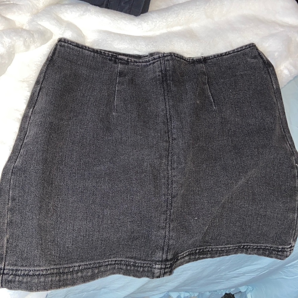 Black denim skirt